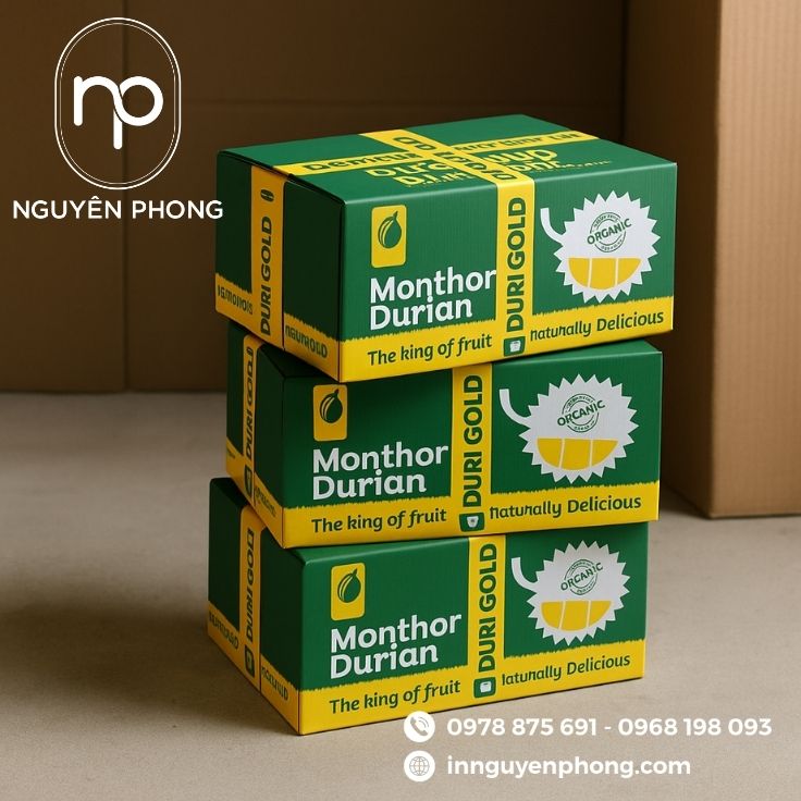 Mẫu thùng carton đựng sầu riêng tại TP.HCM